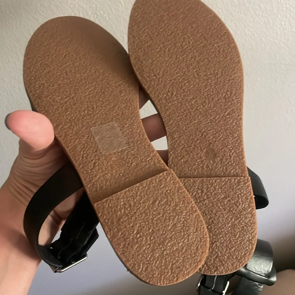 Madewell Women’s The Boardwalk Ankle Strap Black Leather Sandals Size 8.5 - Picture 7 of 11